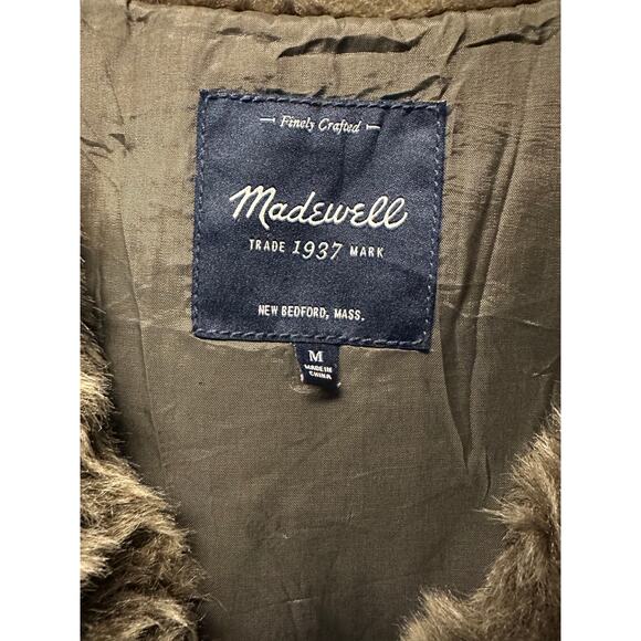Madewell Vest Faux Fur Women’s Medium Brown Cropped Fall Classic Fluffy - Picture 4 of 4